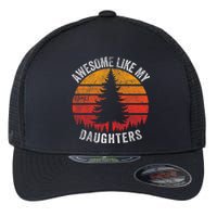 Awesome Like My Daughter Retro Sun Minimalist Pine Tree Flexfit Unipanel Trucker Cap