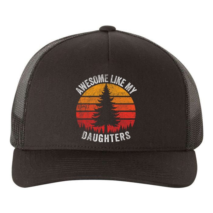 Awesome Like My Daughter Retro Sun Minimalist Pine Tree Yupoong Adult 5-Panel Trucker Hat