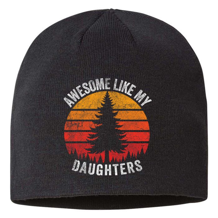 Awesome Like My Daughter Retro Sun Minimalist Pine Tree Sustainable Beanie