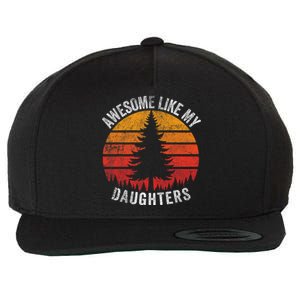 Awesome Like My Daughter Retro Sun Minimalist Pine Tree Wool Snapback Cap