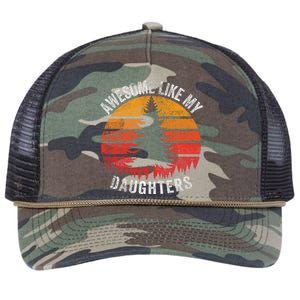 Awesome Like My Daughter Retro Sun Minimalist Pine Tree Retro Rope Trucker Hat Cap