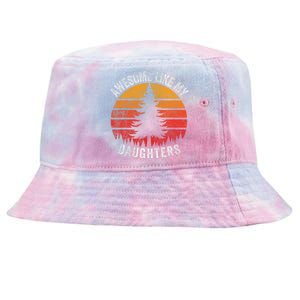 Awesome Like My Daughter Retro Sun Minimalist Pine Tree Tie-Dyed Bucket Hat