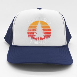 Awesome Like My Daughter Retro Sun Minimalist Pine Tree Trucker Hat