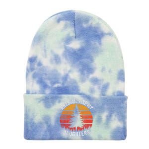 Awesome Like My Daughter Retro Sun Minimalist Pine Tree Tie Dye 12in Knit Beanie