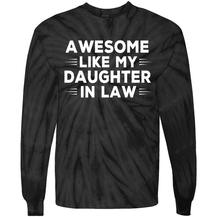 Awesome Like My Daughter In Law FatherS Day In Law Vintage Tie-Dye Long Sleeve Shirt