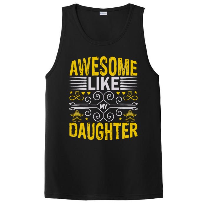 Awesome Like My Daughter Funny Fathers Day Dad PosiCharge Competitor Tank