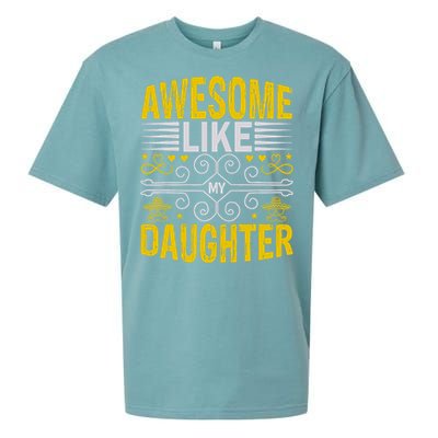 Awesome Like My Daughter Funny Fathers Day Dad Sueded Cloud Jersey T-Shirt