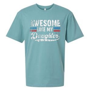 Awesome Like My Daughter Retro Dad Funny Fathers Sueded Cloud Jersey T-Shirt