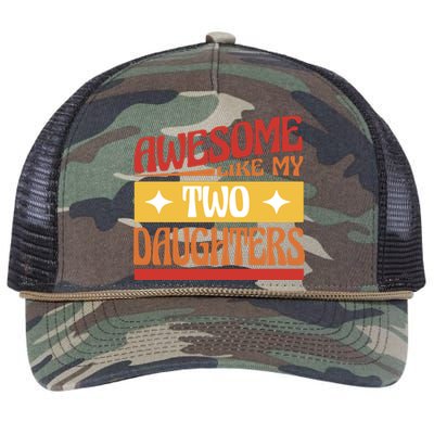 Awesome Like My Two Daughters Cute Gift Retro Rope Trucker Hat Cap