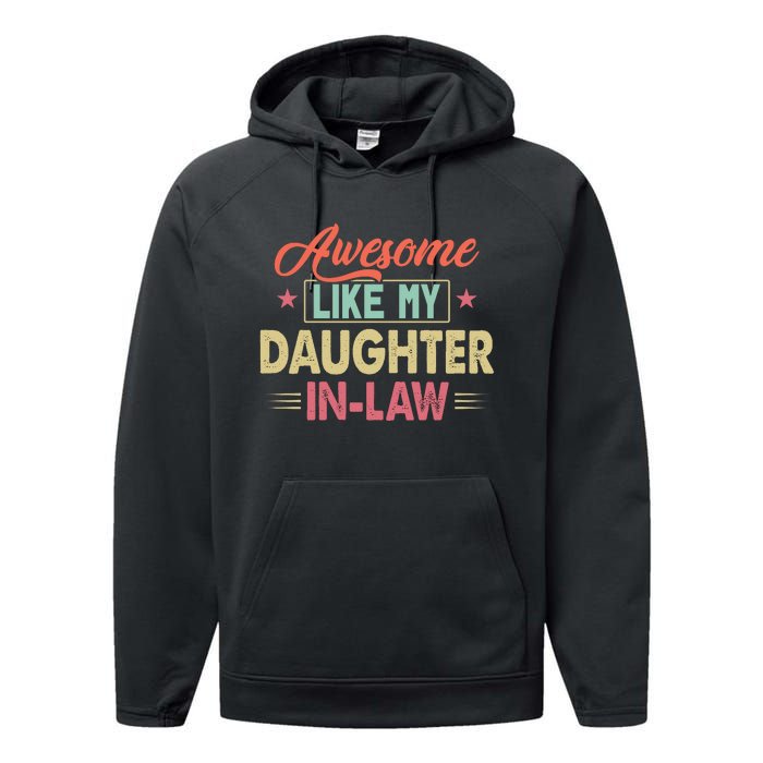 Awesome Like My Daughter In Law Family Lovers Fathers Day Performance Fleece Hoodie