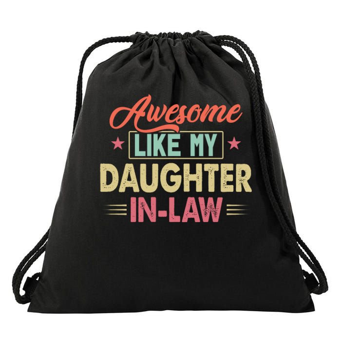 Awesome Like My Daughter In Law Family Lovers Fathers Day Drawstring Bag