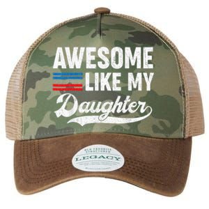 Awesome Like My Daughter Retro Dad Funny Fathers US Flag Legacy Tie Dye Trucker Hat