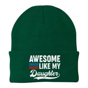 Awesome Like My Daughter Retro Dad Funny Fathers US Flag Knit Cap Winter Beanie