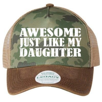 Awesome Like My Daughter Mom Dad Saying Funny Great Gift Legacy Tie Dye Trucker Hat