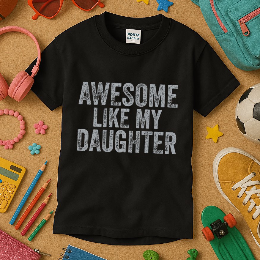 Awesome Like My Daughter Gifts Man Funny Fathers Day Dad Kids T-Shirt