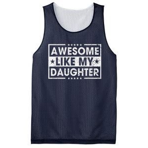 Awesome Like My Daughter Retro Funny Sayings Father Mom Dad Mesh Reversible Basketball Jersey Tank