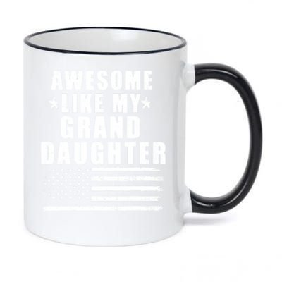 Awesome Like My Granddaughter 4th Of July Patriotic Us Flag Gift 11oz Black Color Changing Mug