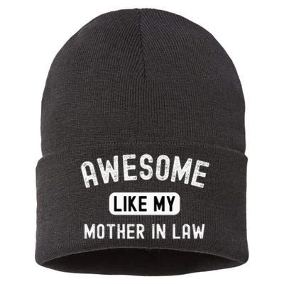 Awesome Like My Motherinlaw Funny Cute Sarcastic Relative Sustainable Knit Beanie