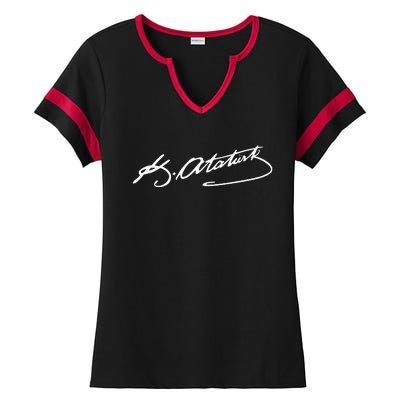 Ataturk Logo Mustafa Kemal AtatüRk Signature Imza TüRkiye Ladies Halftime Notch Neck Tee