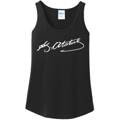 Ataturk Logo Mustafa Kemal AtatüRk Signature Imza TüRkiye Ladies Essential Tank