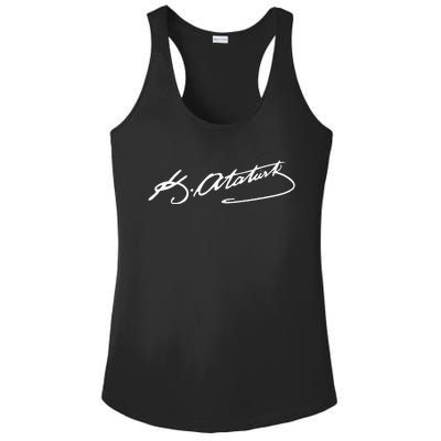 Ataturk Logo Mustafa Kemal AtatüRk Signature Imza TüRkiye Ladies PosiCharge Competitor Racerback Tank