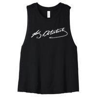 Ataturk Logo Mustafa Kemal AtatüRk Signature Imza TüRkiye Women's Racerback Cropped Tank