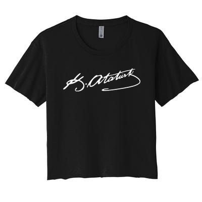 Ataturk Logo Mustafa Kemal AtatüRk Signature Imza TüRkiye Women's Crop Top Tee