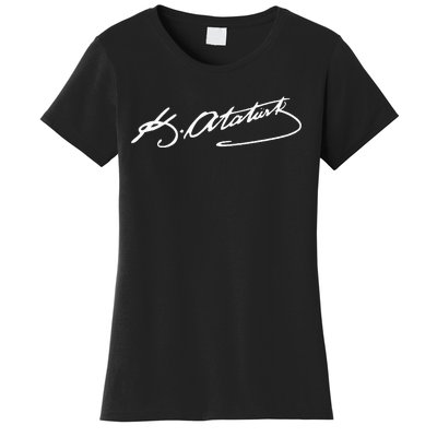 Ataturk Logo Mustafa Kemal AtatüRk Signature Imza TüRkiye Women's T-Shirt