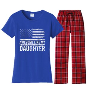 Awesome Like My Daughter Giftsfunny Fathers Day Dad Women's Flannel Pajama Set