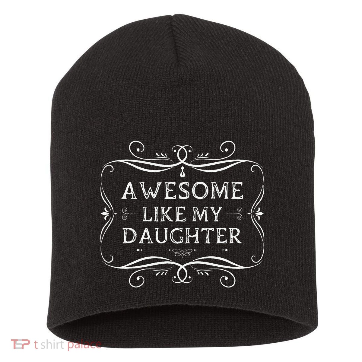Awesome Like My Daughter Funny Vintage Father Day Short Acrylic Beanie