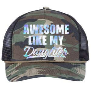 Awesome Like My Daughters Fathers Day Funny Family Humor Retro Rope Trucker Hat Cap