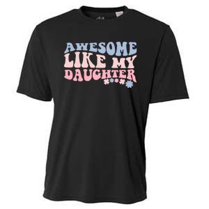 Awesome Like My Daughter Fathers Day Wavy Groovy Celebration Cooling Performance Crew T-Shirt