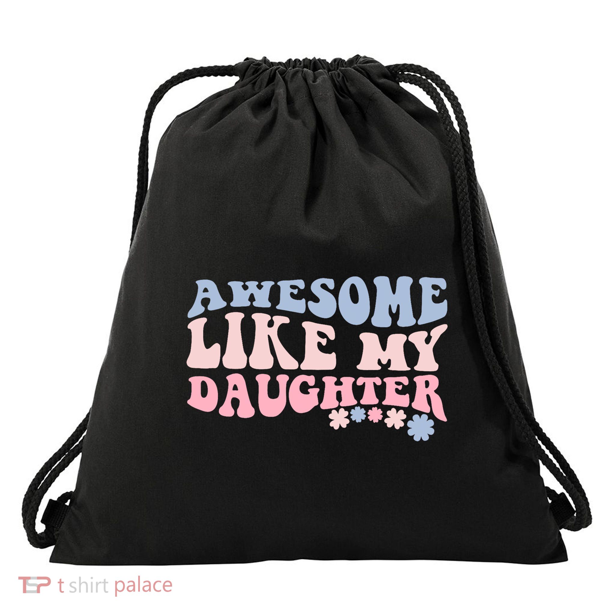Awesome Like My Daughter Fathers Day Wavy Groovy Celebration Drawstring Bag