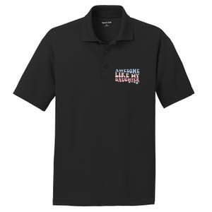 Awesome Like My Daughter Fathers Day Wavy Groovy Celebration PosiCharge RacerMesh Polo