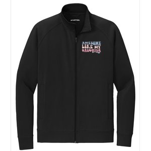 Awesome Like My Daughter Fathers Day Wavy Groovy Celebration Stretch Full-Zip Cadet Jacket