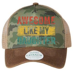 Awesome Like My Daughter Retro Man Dad Funny Fathers Legacy Tie Dye Trucker Hat