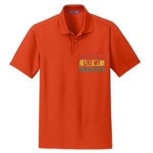 Awesome Like My Daughter Retro Man Dad Funny Fathers Dry Zone Grid Polo