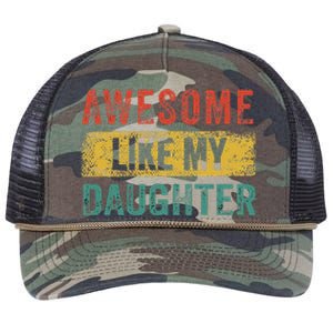 Awesome Like My Daughter Retro Man Dad Funny Fathers Retro Rope Trucker Hat Cap