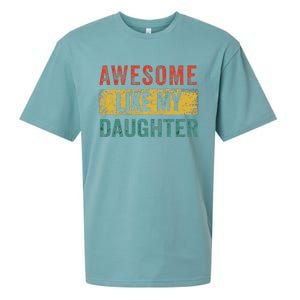 Awesome Like My Daughter Retro Man Dad Funny Fathers Sueded Cloud Jersey T-Shirt