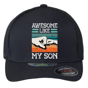 AWESOME LIKE MY SON Funny Fathers Day Dad Joke Flexfit Unipanel Trucker Cap