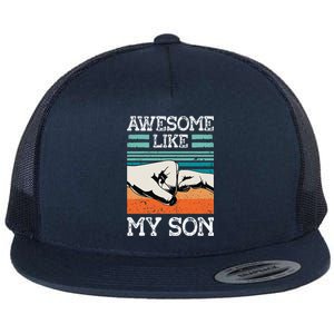 AWESOME LIKE MY SON Funny Fathers Day Dad Joke Flat Bill Trucker Hat