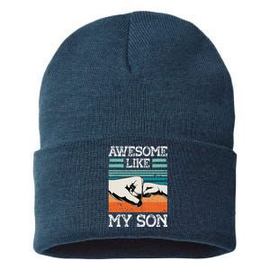 AWESOME LIKE MY SON Funny Fathers Day Dad Joke Sustainable Knit Beanie