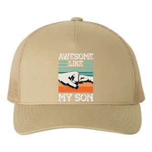 AWESOME LIKE MY SON Funny Fathers Day Dad Joke Yupoong Adult 5-Panel Trucker Hat