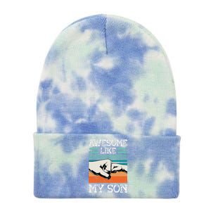 AWESOME LIKE MY SON Funny Fathers Day Dad Joke Tie Dye 12in Knit Beanie