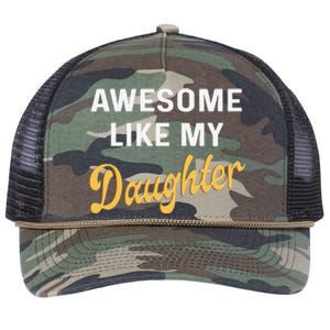 Awesome Like My Daughter FatherS Day Funny Dad Papa Retro Rope Trucker Hat Cap