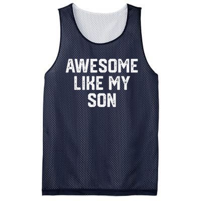 AWESOME LIKE MY SON Funny Fathers Day Gift Dad Joke Mesh Reversible Basketball Jersey Tank