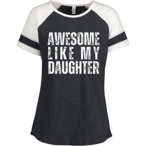 Awesome Like My Daughter Retro Man Dad Funny Fathers Enza Ladies Jersey Colorblock Tee