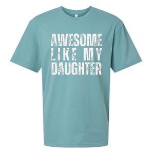 Awesome Like My Daughter Retro Man Dad Funny Fathers Sueded Cloud Jersey T-Shirt