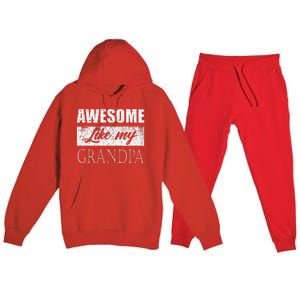 Awesome Like My Grandpa FatherS Day Gifts From Son Daughter Premium Hooded Sweatsuit Set