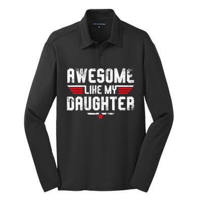 Awesome Like My Daughter Silk Touch Performance Long Sleeve Polo